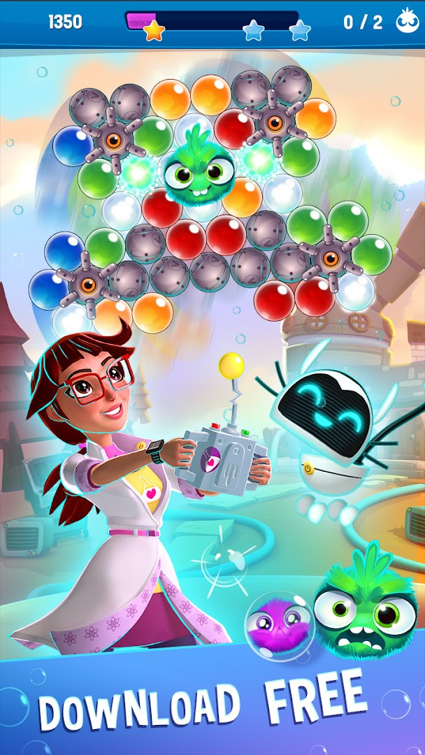 Bubble Genius — экран боёв с боссами пузырьков