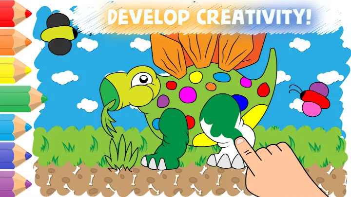 Экран Easy coloring pages for kids с выбором раскраски из 8 наборов