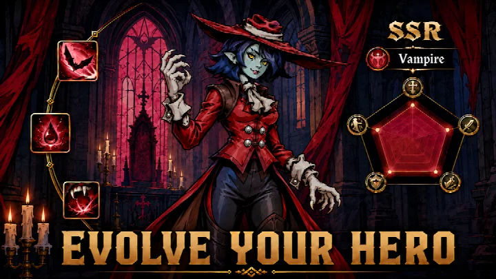 Экран прокачки и экипировки персонажей в Darkest AFK: Role playing game